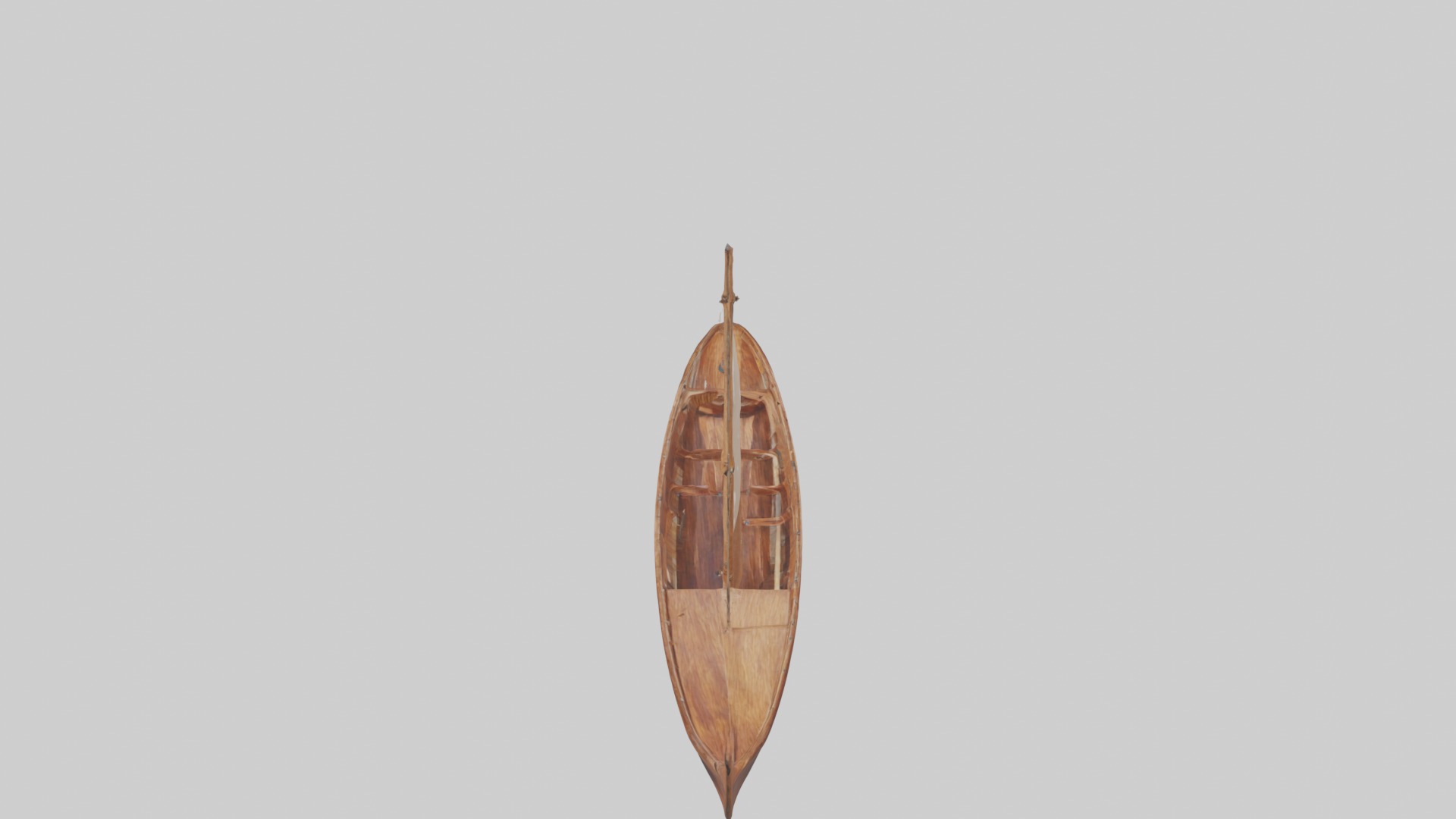Wooden Boat Low-poly 3D model_11