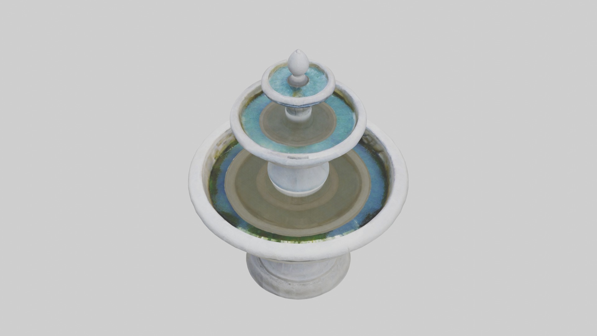 Stone fountain Low-poly 3D model_10