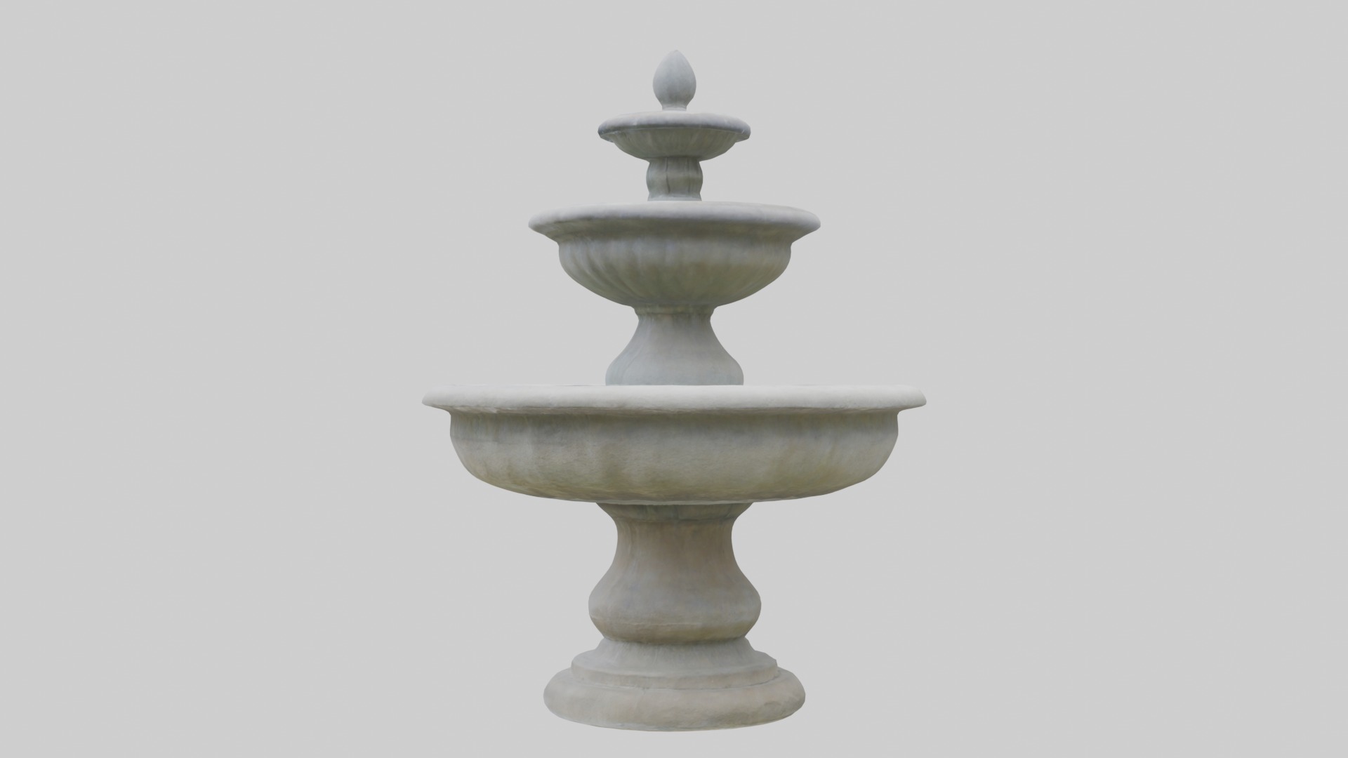 Stone fountain Low-poly 3D model_1