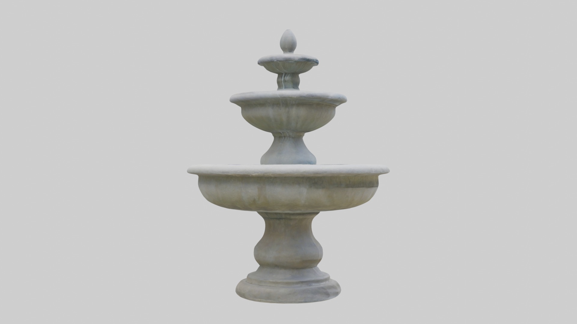 Stone fountain Low-poly 3D model_7