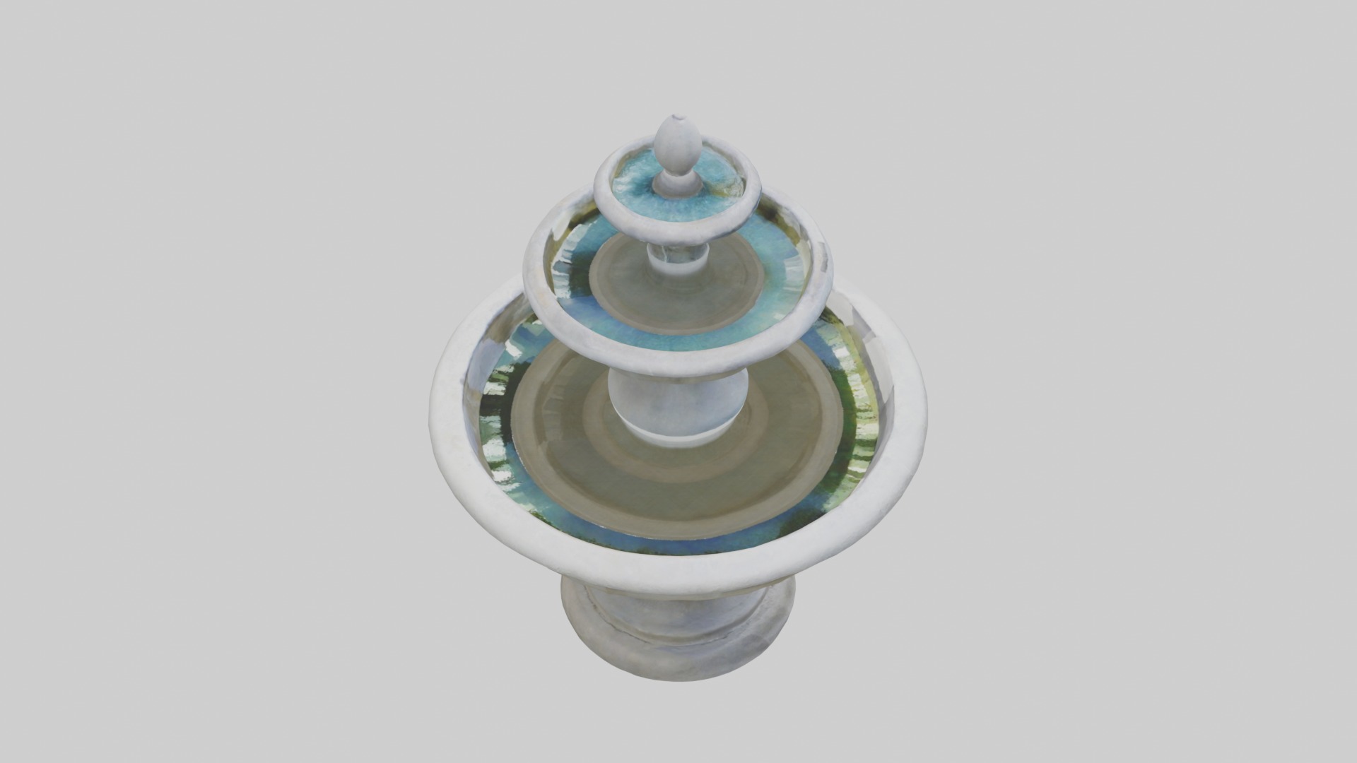 Stone fountain Low-poly 3D model_12