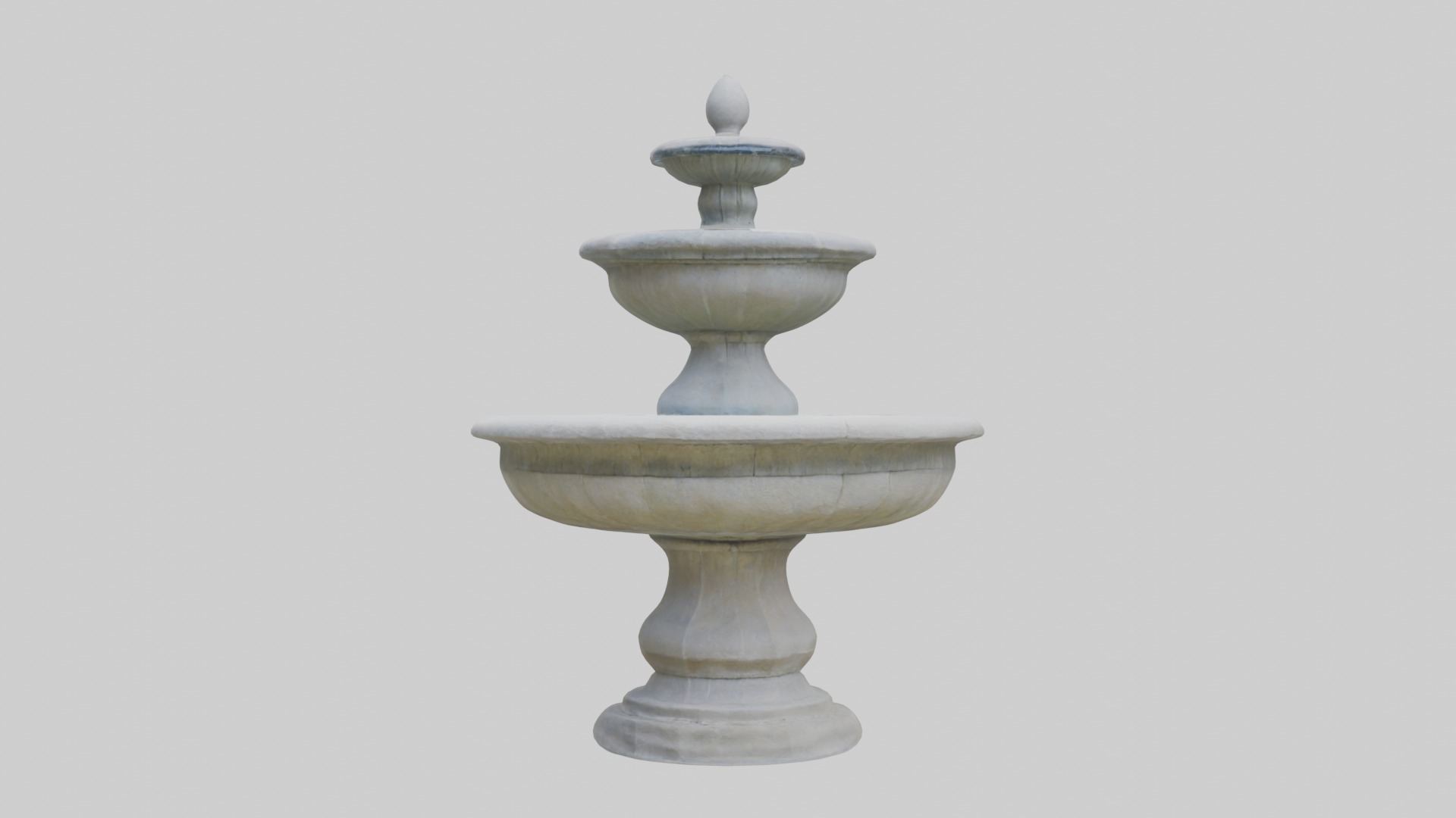 Stone fountain Low-poly 3D model_3