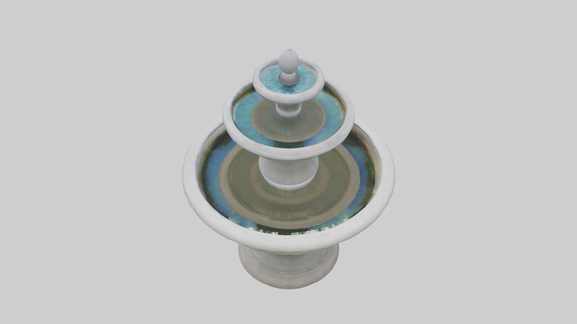 Stone fountain Low-poly 3D model_9