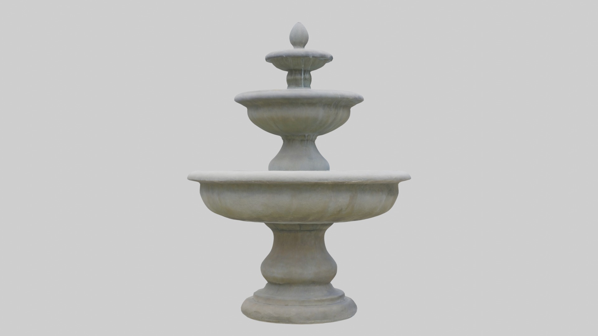 Stone fountain Low-poly 3D model_2