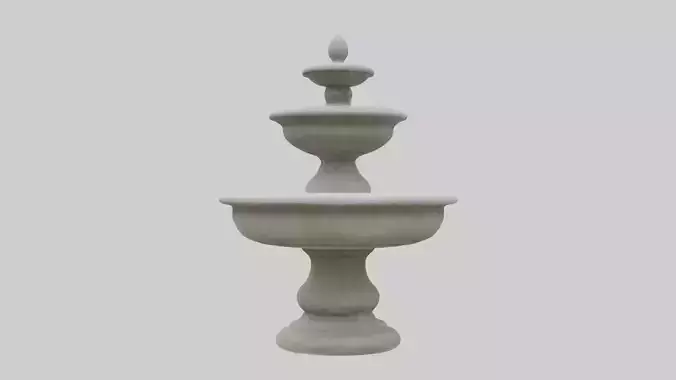 Stone fountain Low-poly 3D model