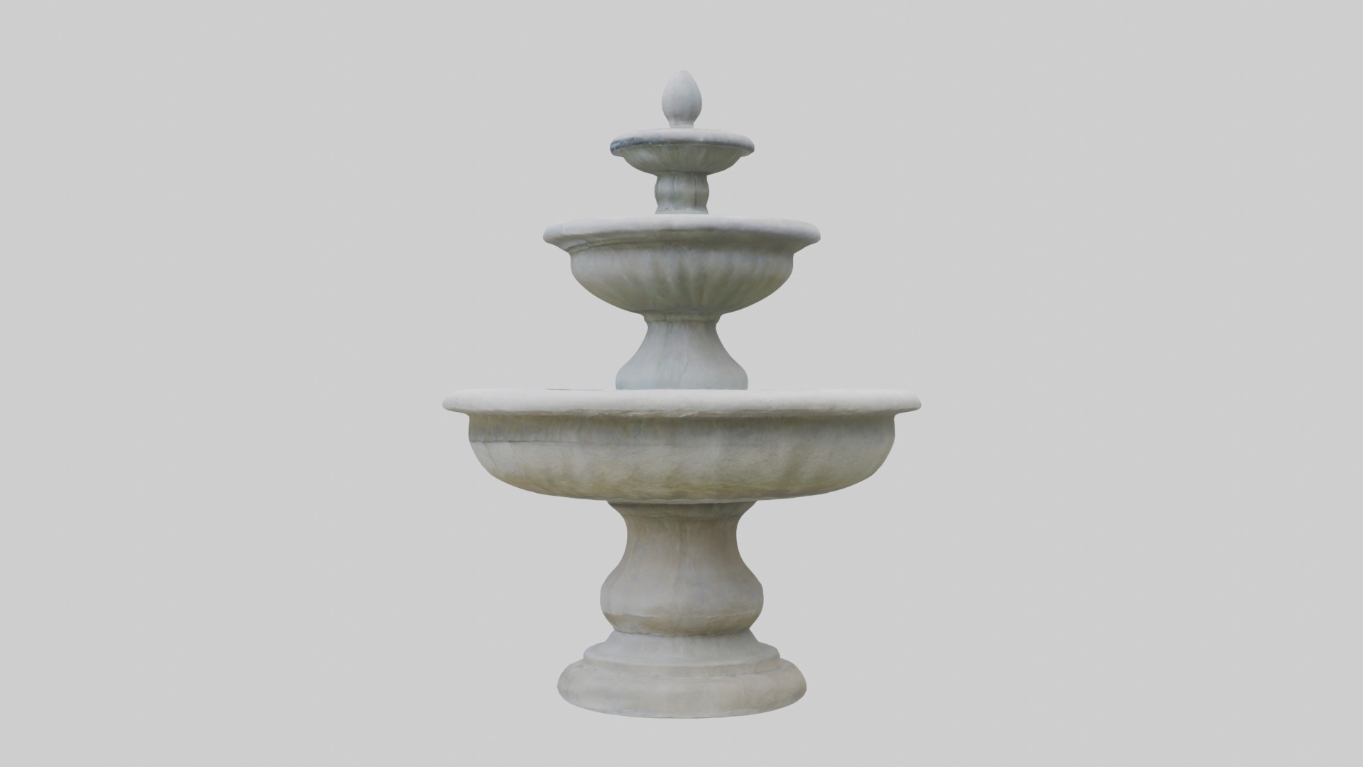 Stone fountain Low-poly 3D model_6