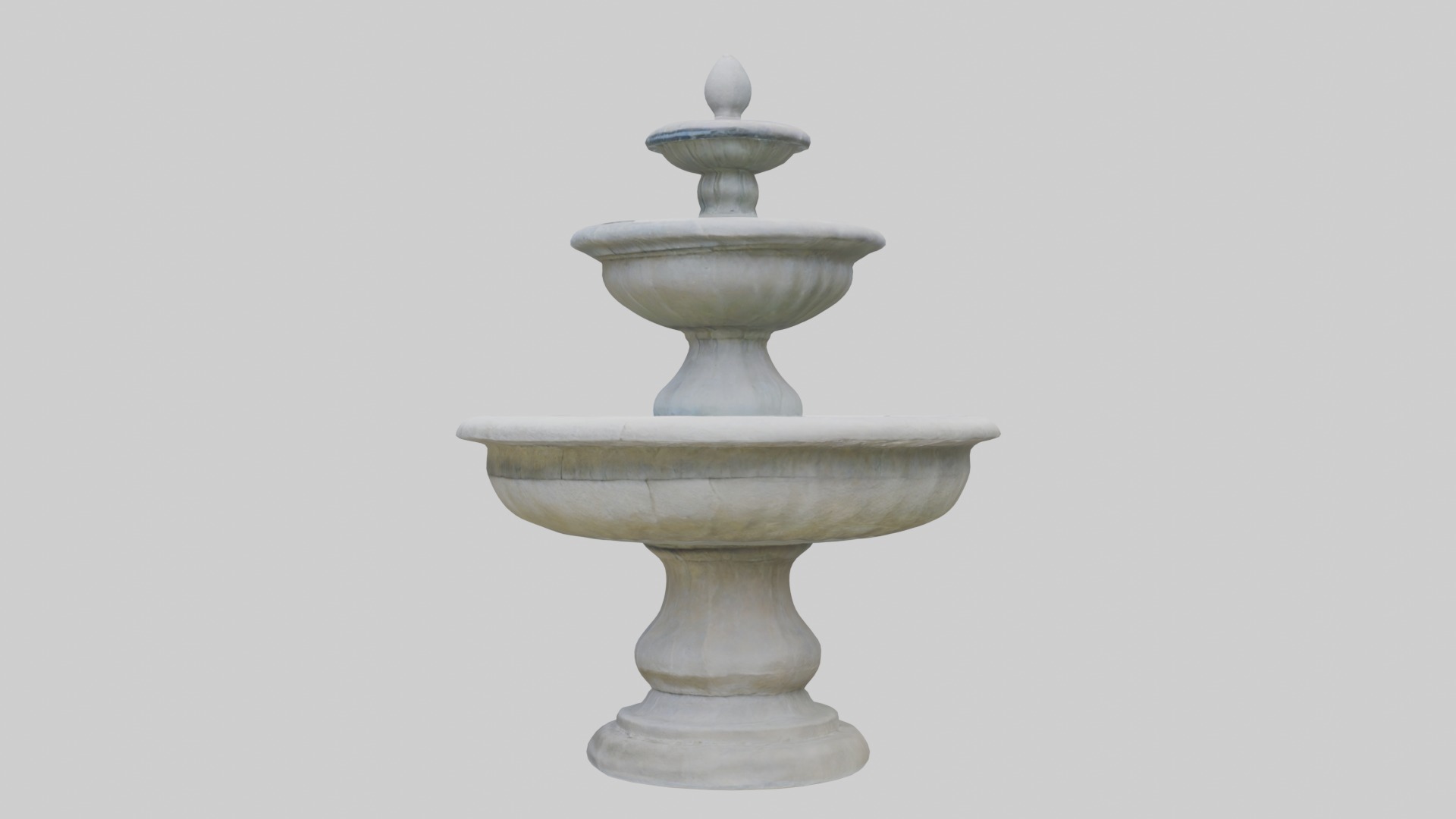 Stone fountain Low-poly 3D model_4