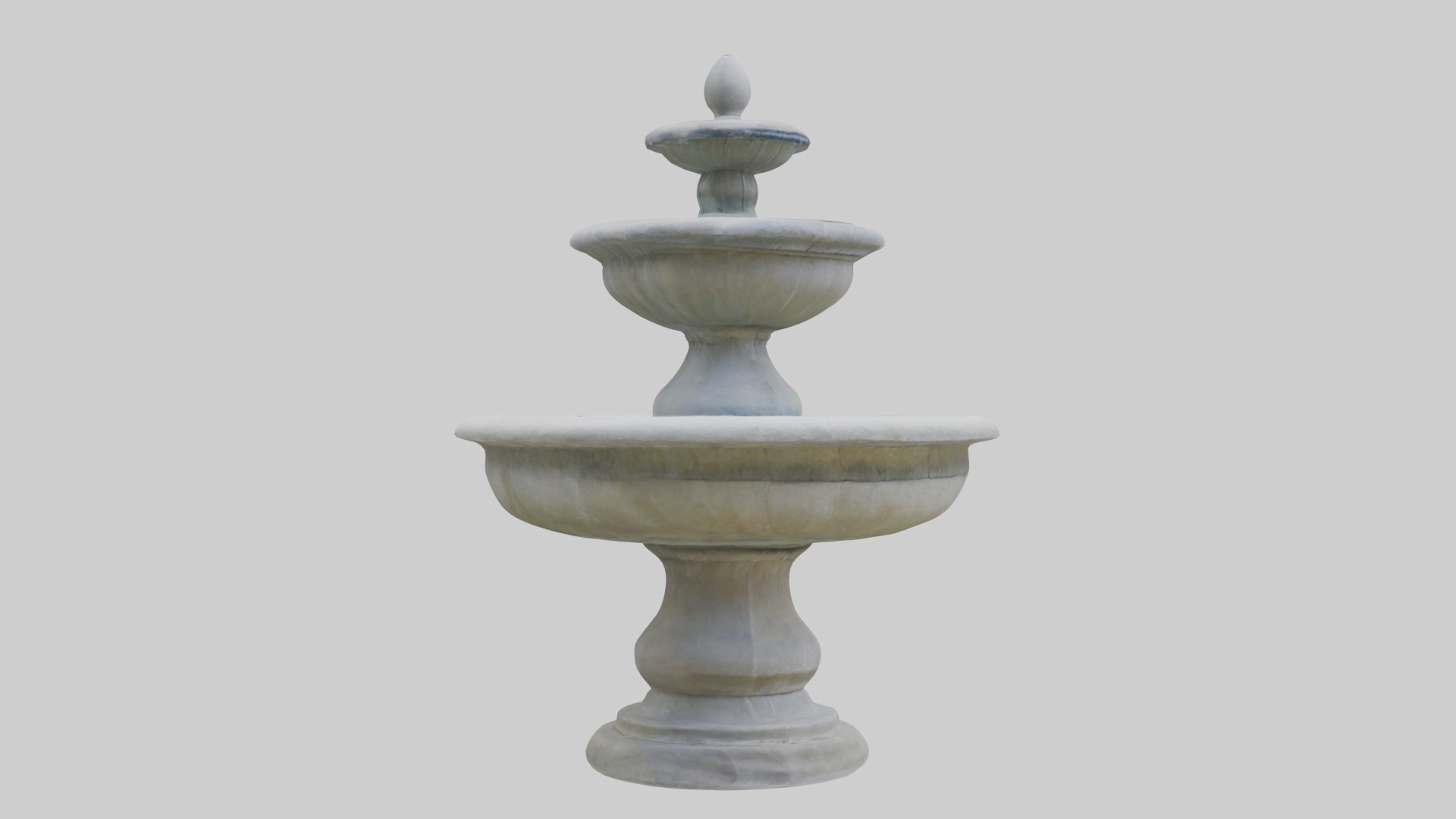 Stone fountain Low-poly 3D model_5