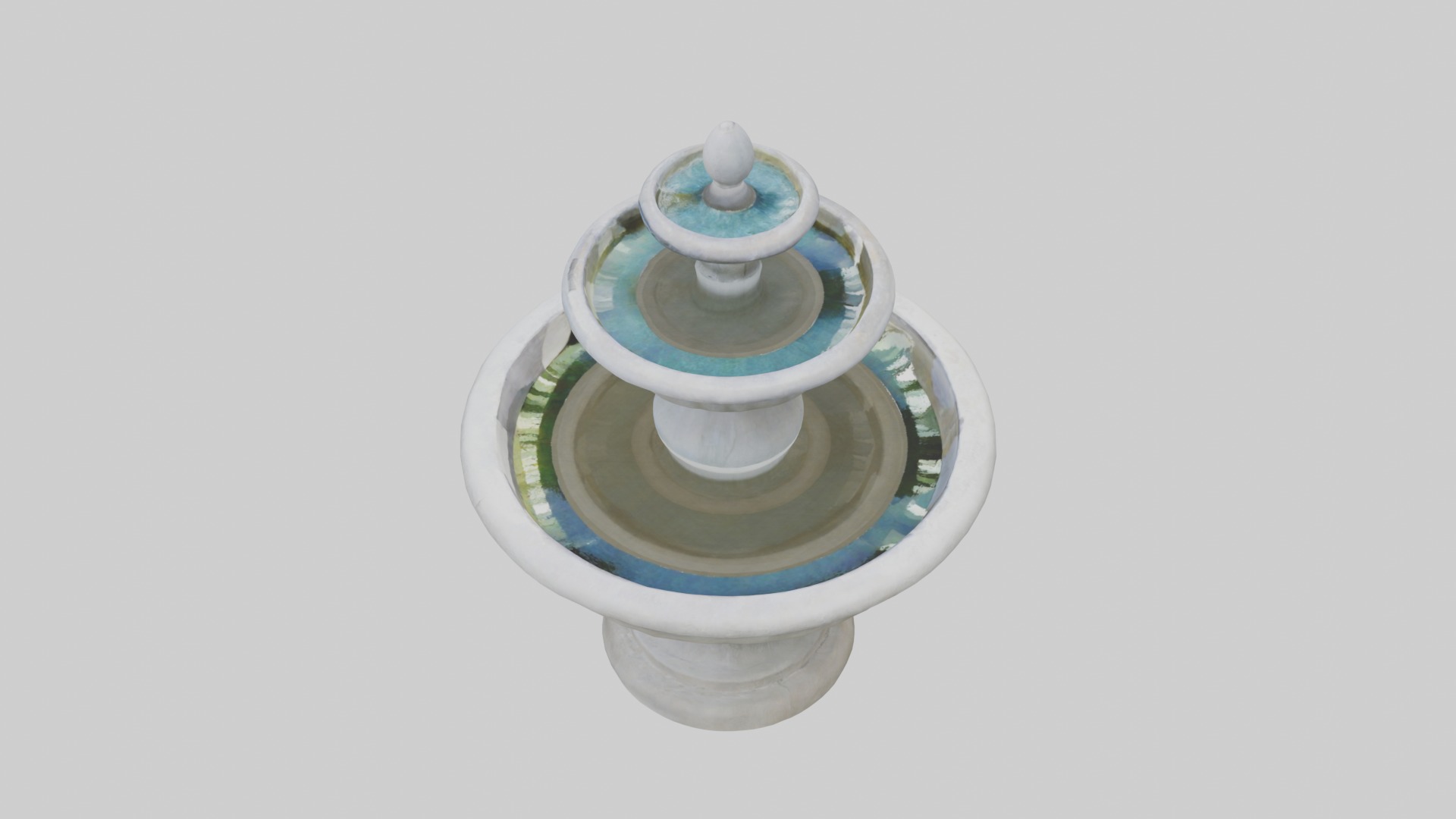 Stone fountain Low-poly 3D model_11