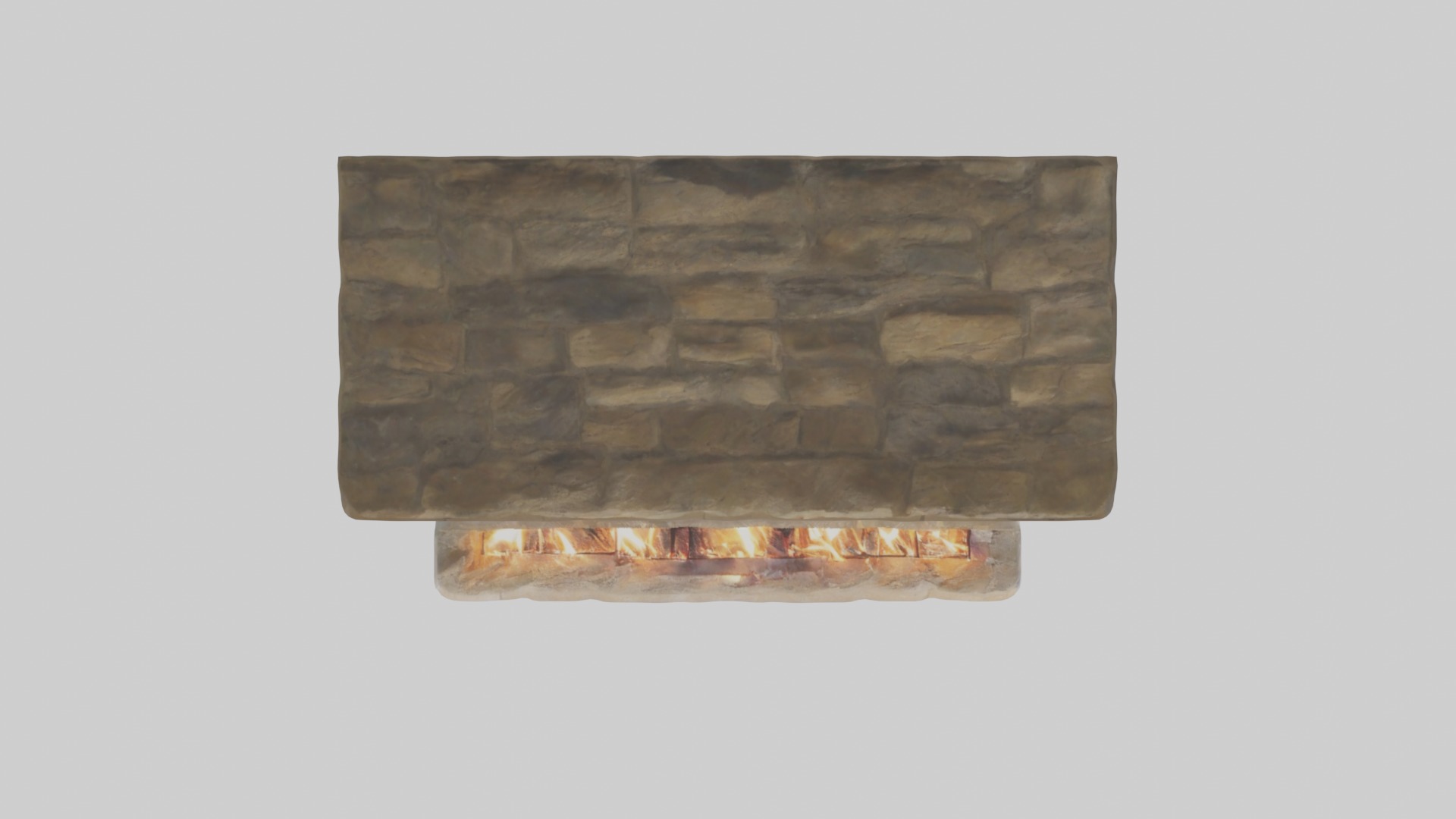 Stone fireplace Low-poly 3D model_8