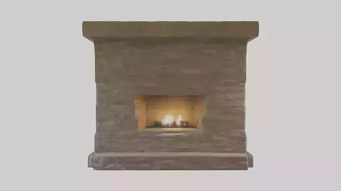 Stone fireplace