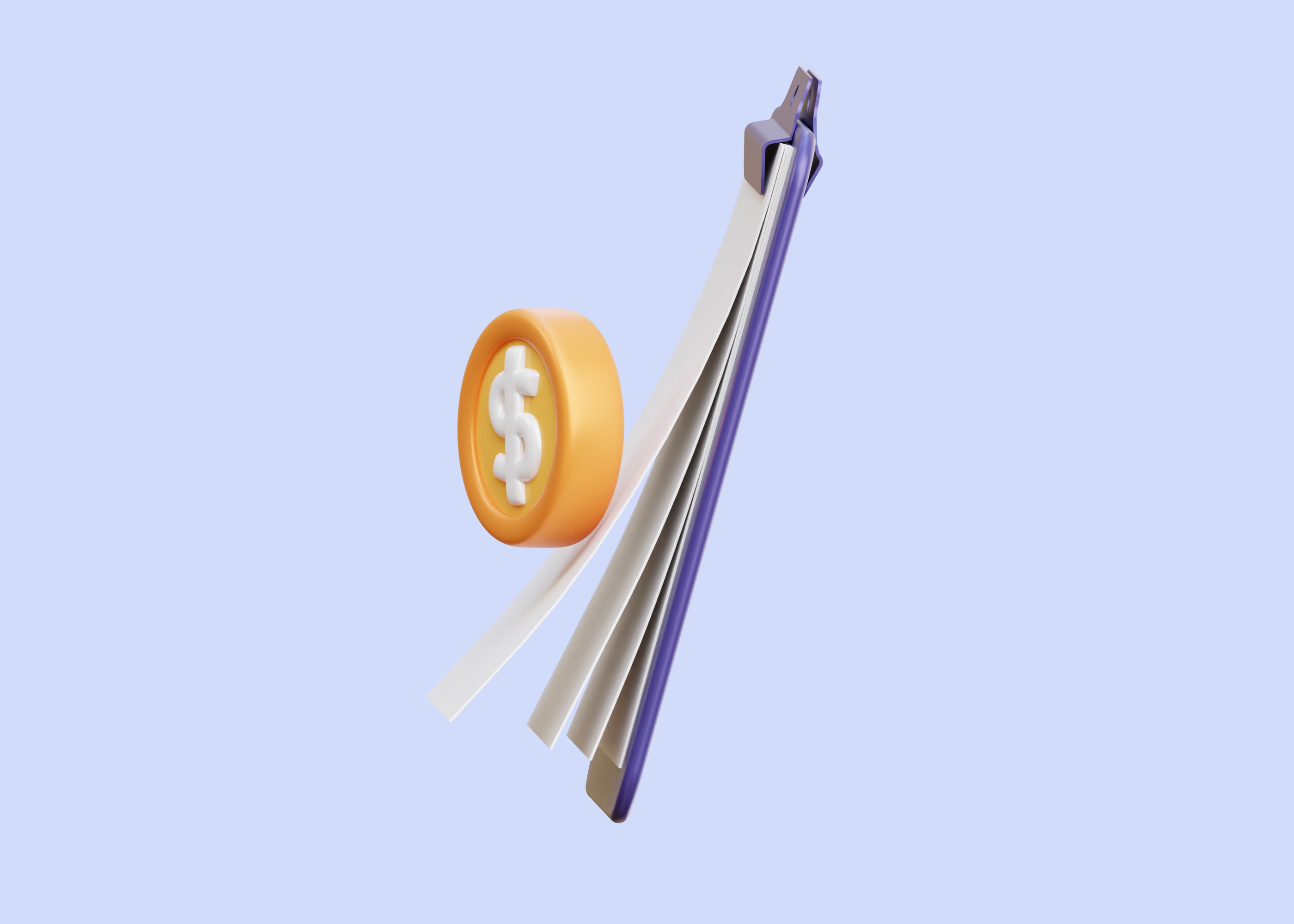 Finance Report 3D Illustration Low-poly 3D model_8