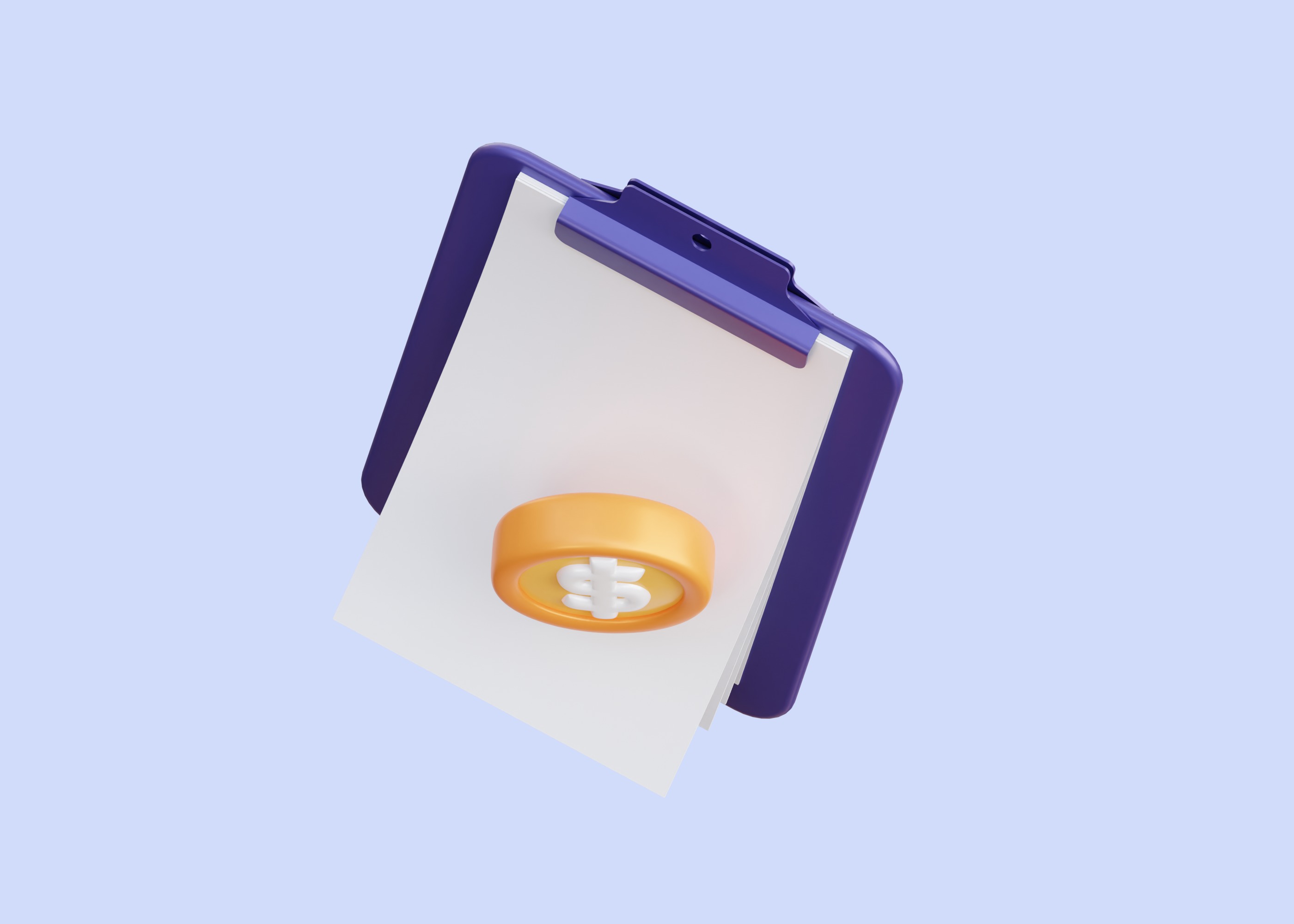 Finance Report 3D Illustration Low-poly 3D model_10