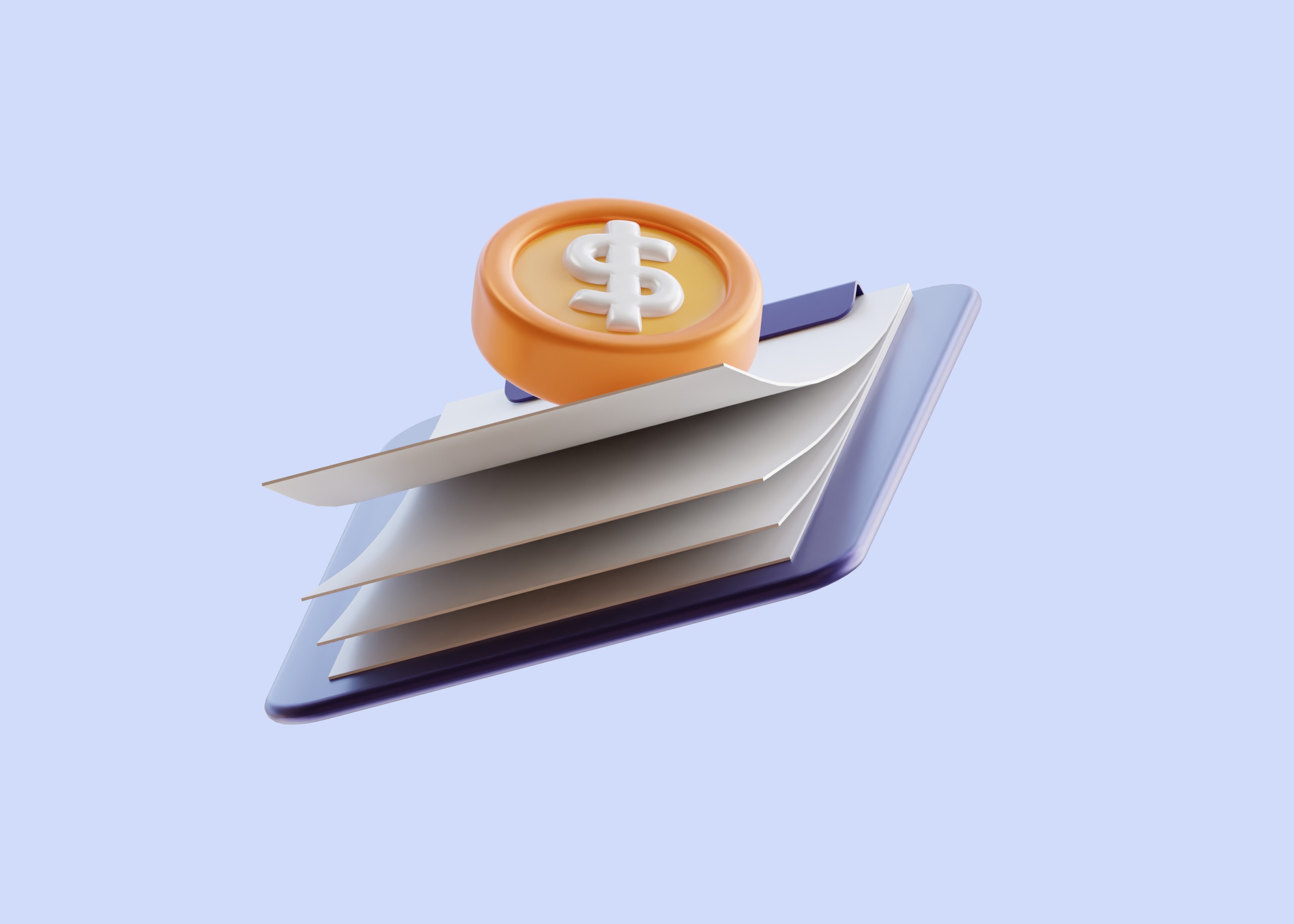 Finance Report 3D Illustration Low-poly 3D model_2