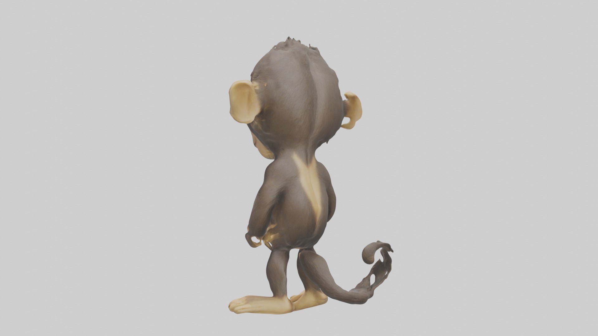 Standing Monkey Model Low-poly 3D model_3