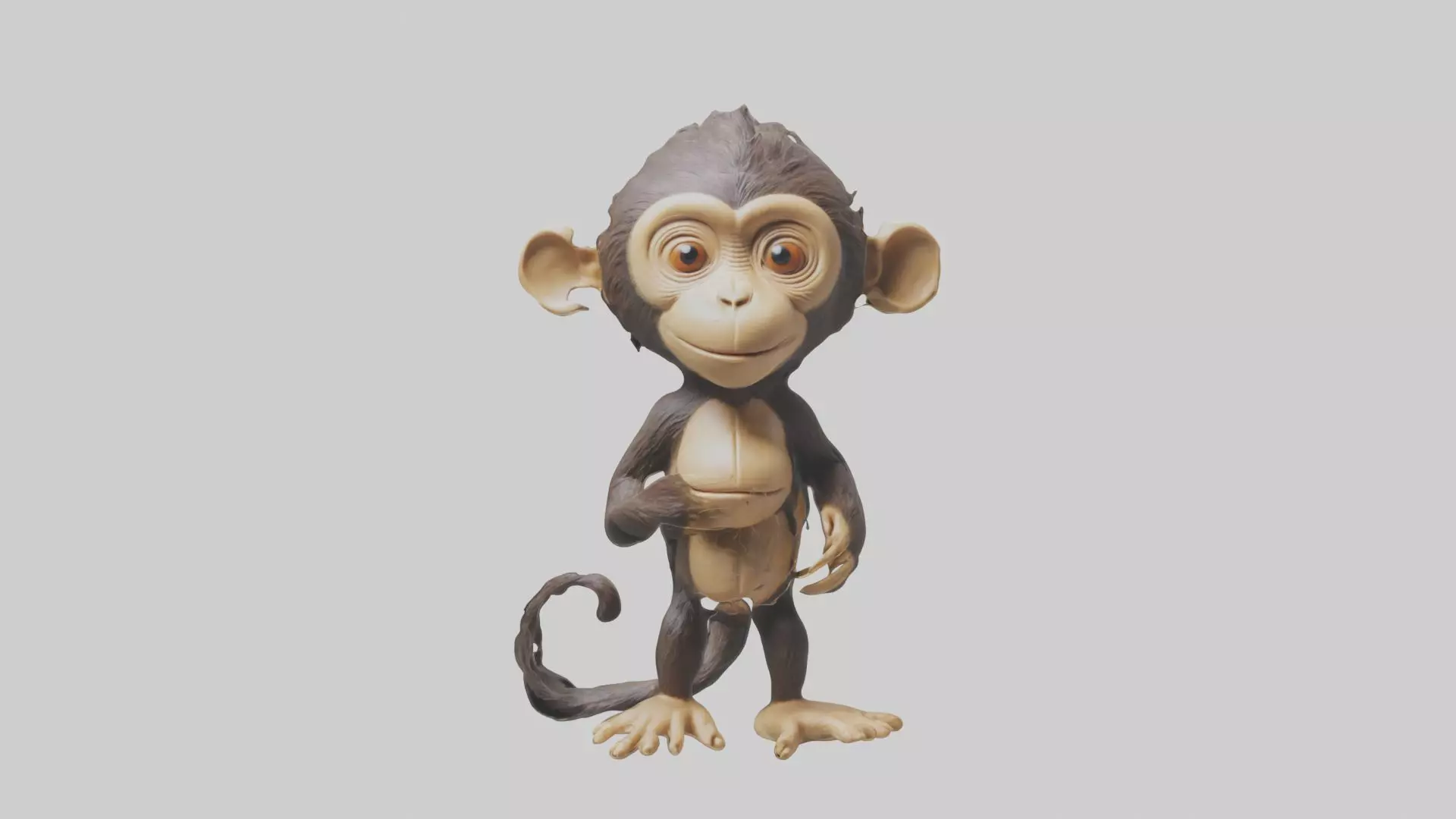 Standing Monkey Model Low-poly 3D model_0