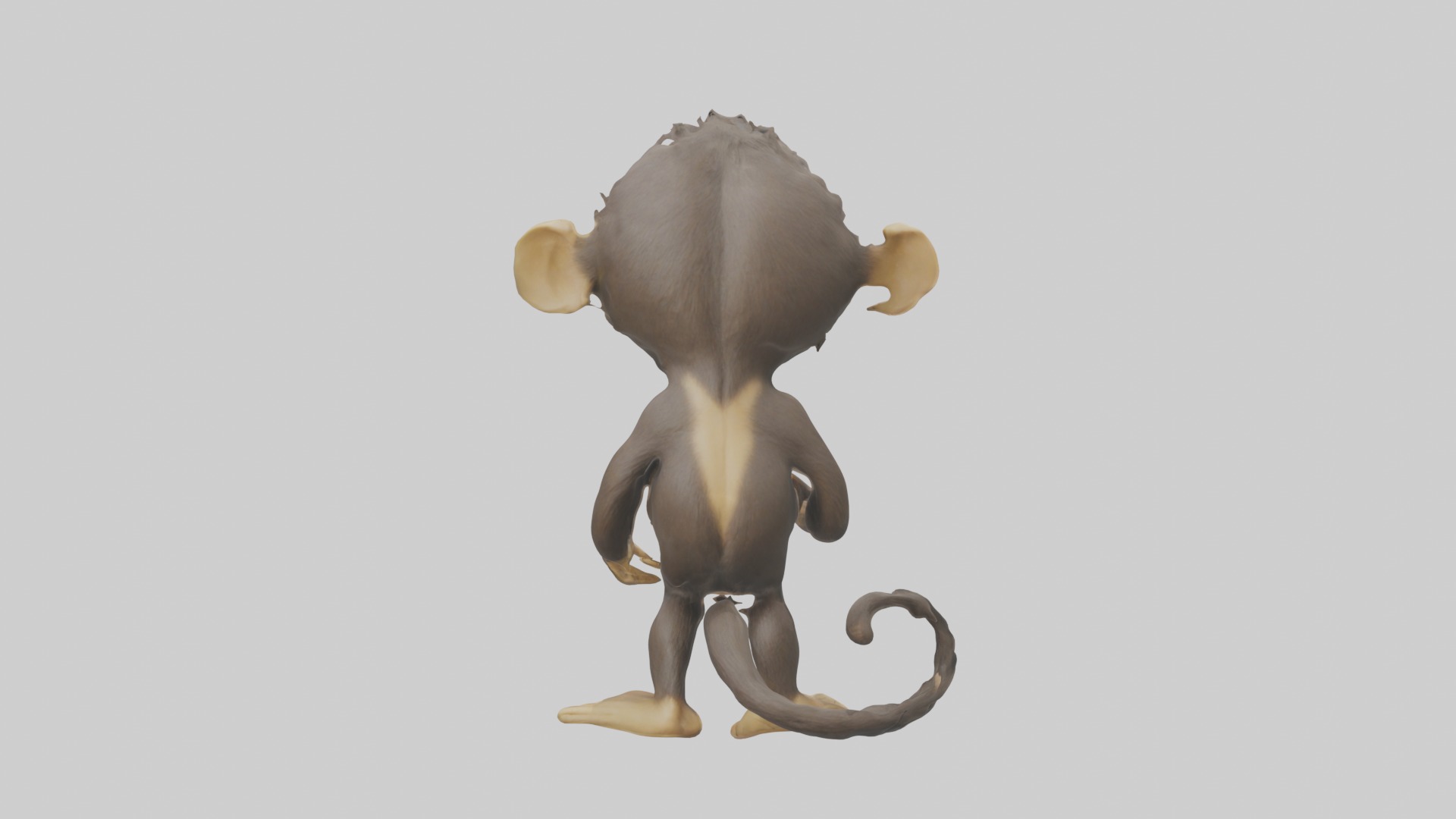 Standing Monkey Model Low-poly 3D model_2