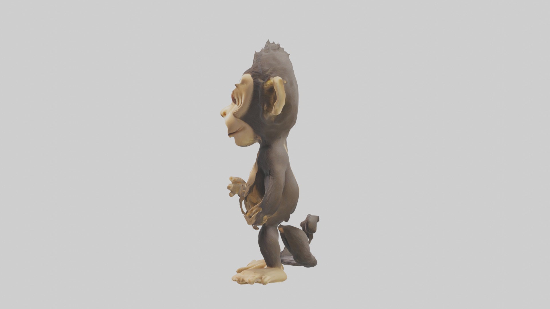 Standing Monkey Model Low-poly 3D model_6