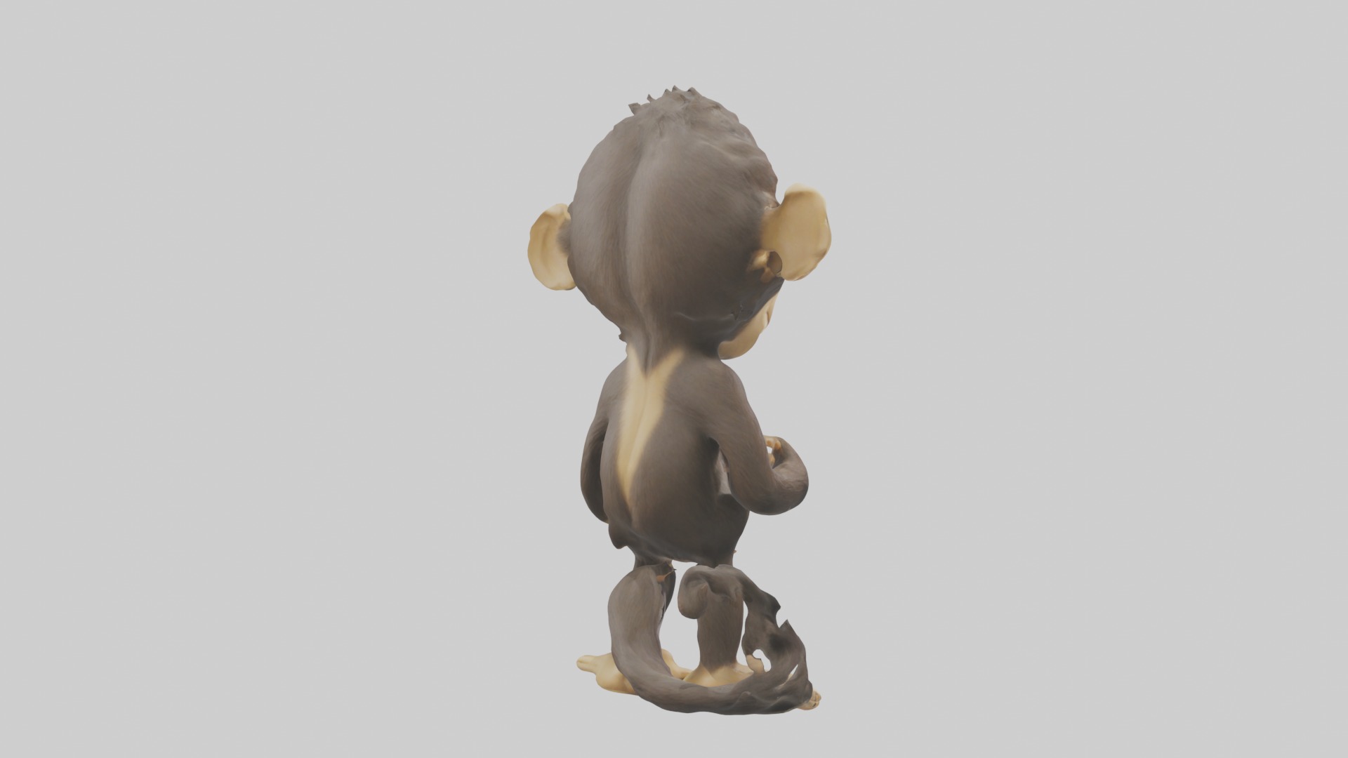 Standing Monkey Model Low-poly 3D model_4