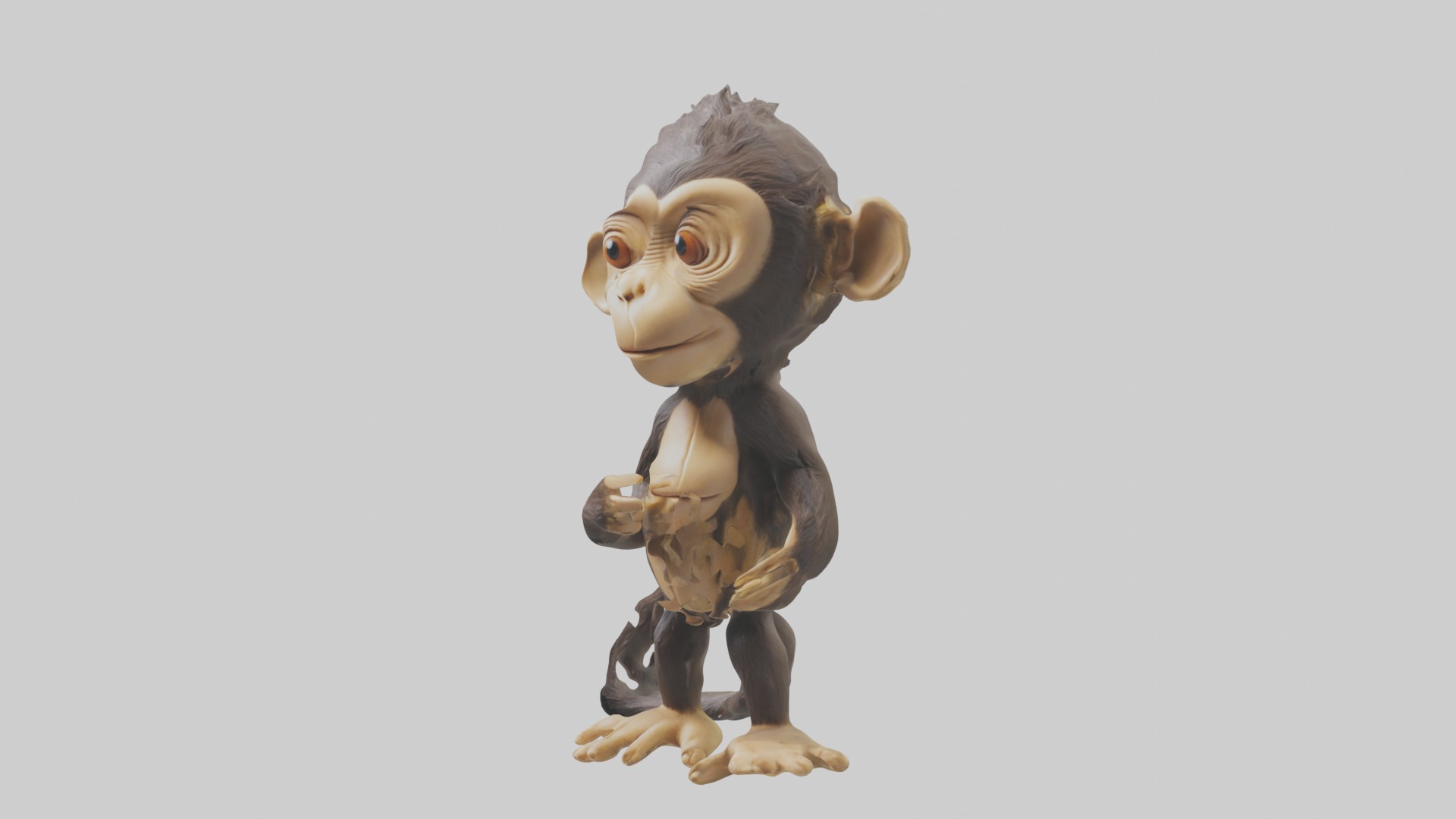 Standing Monkey Model Low-poly 3D model_5