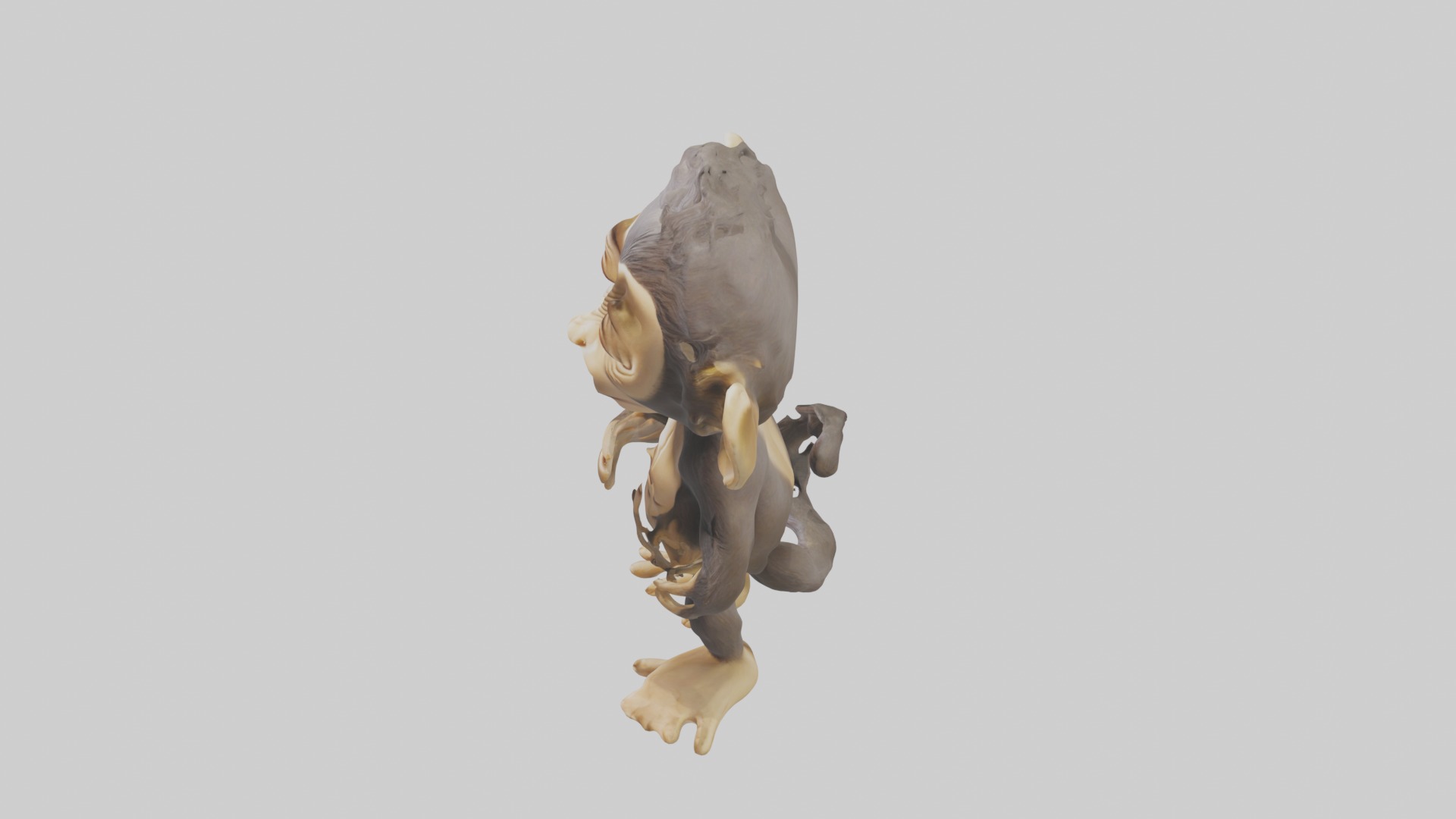 Standing Monkey Model Low-poly 3D model_11
