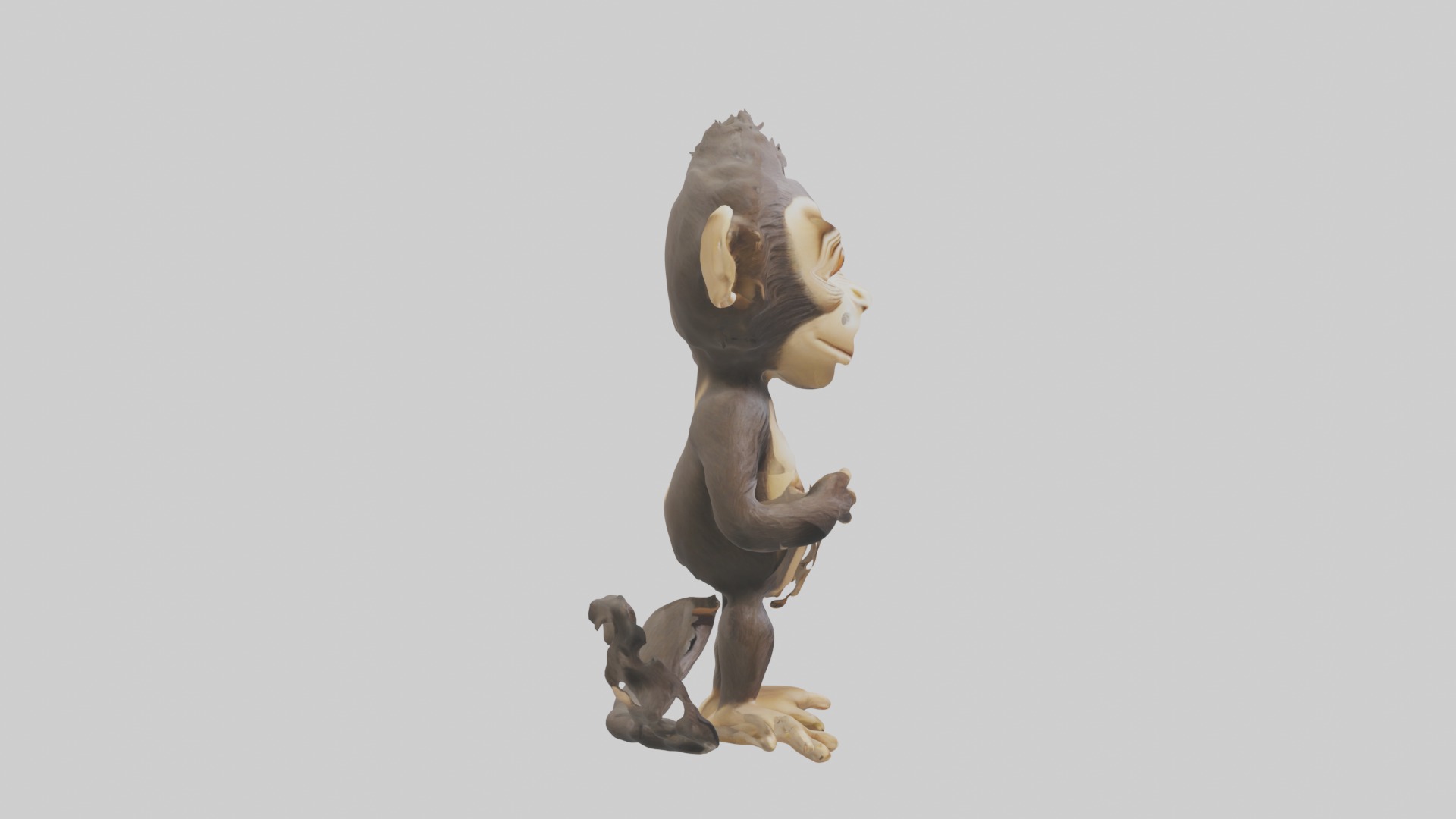 Standing Monkey Model Low-poly 3D model_7