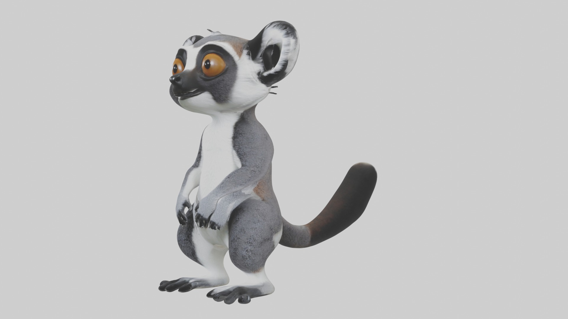 Standing Lemur Model Low-poly 3D model_1