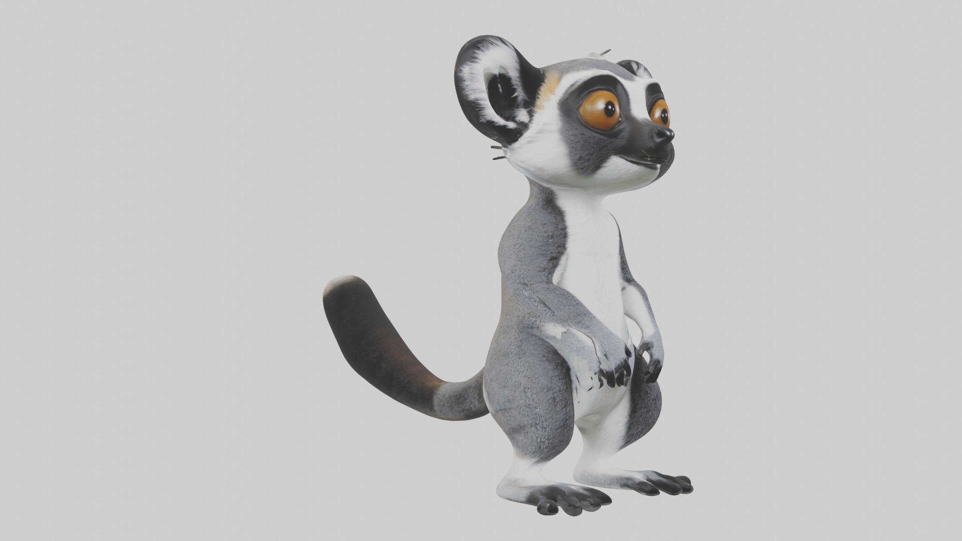 Standing Lemur Model Low-poly 3D model_5