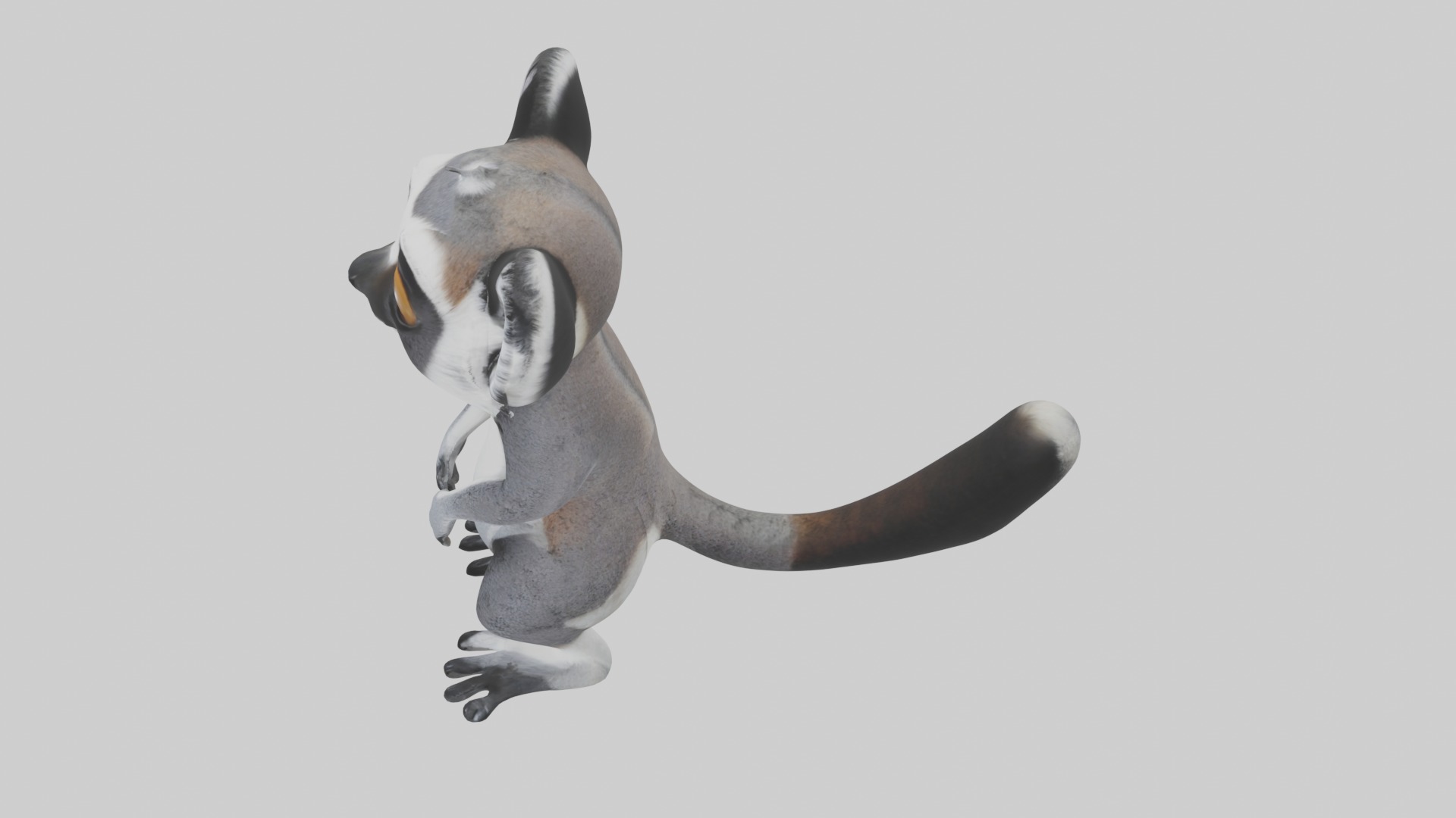 Standing Lemur Model Low-poly 3D model_11