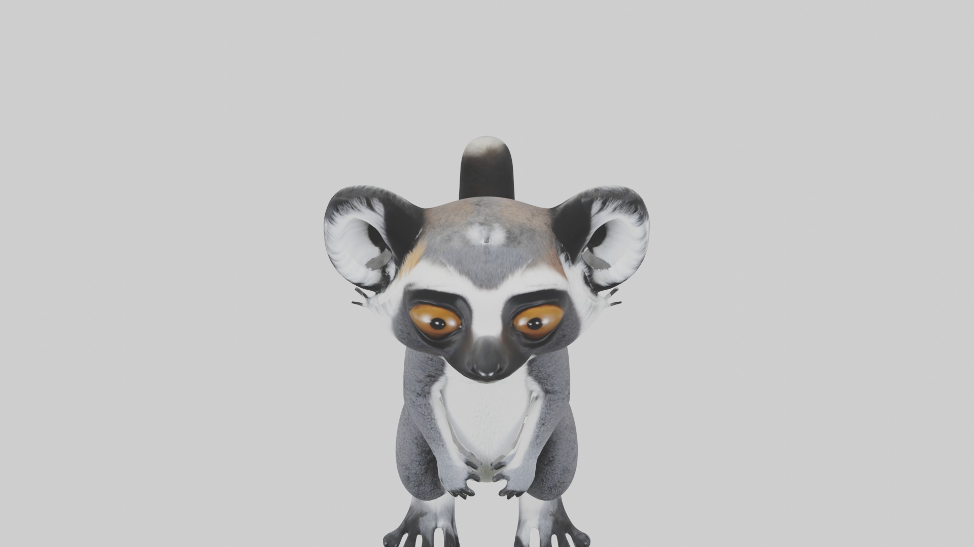 Standing Lemur Model Low-poly 3D model_10