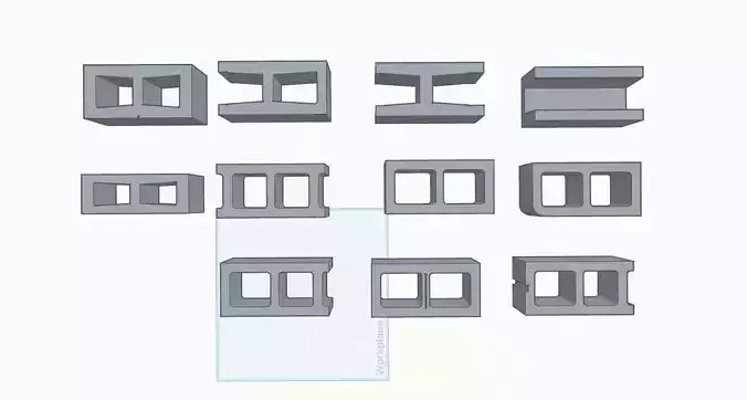 Concrete Masonry Unit Shapes  AKA Cinder Blocks  