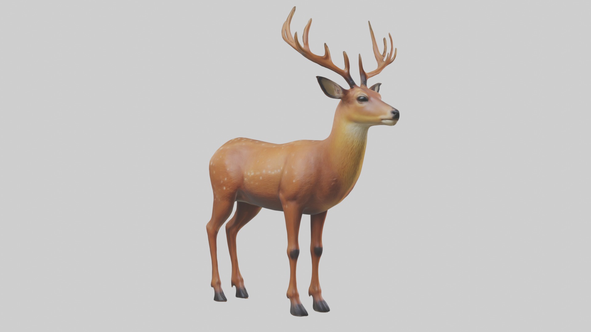 Standing Deer Model Low-poly 3D model_2