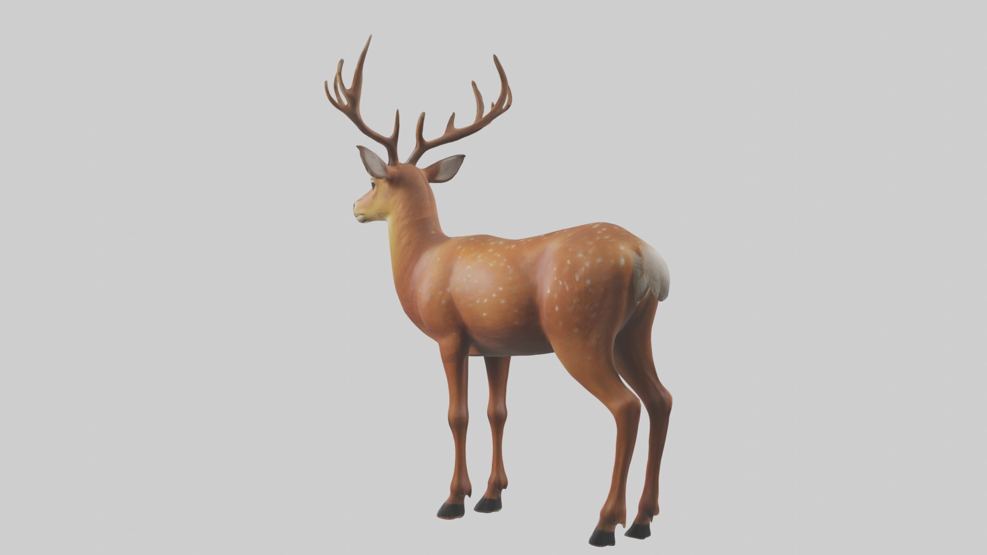 Standing Deer Model Low-poly 3D model_4