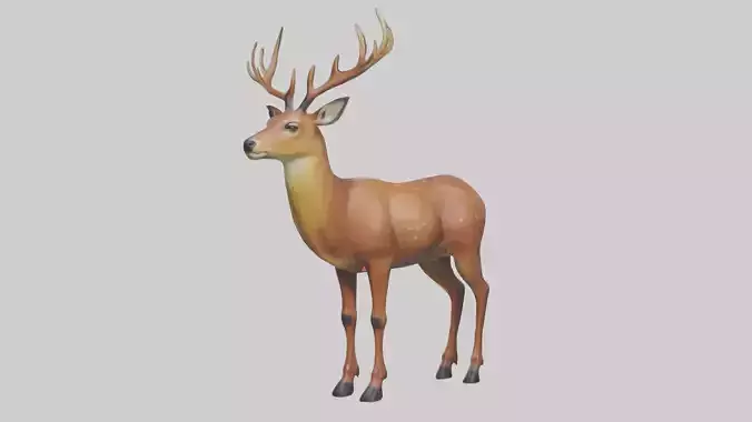 Standing Deer Model Low-poly 3D model