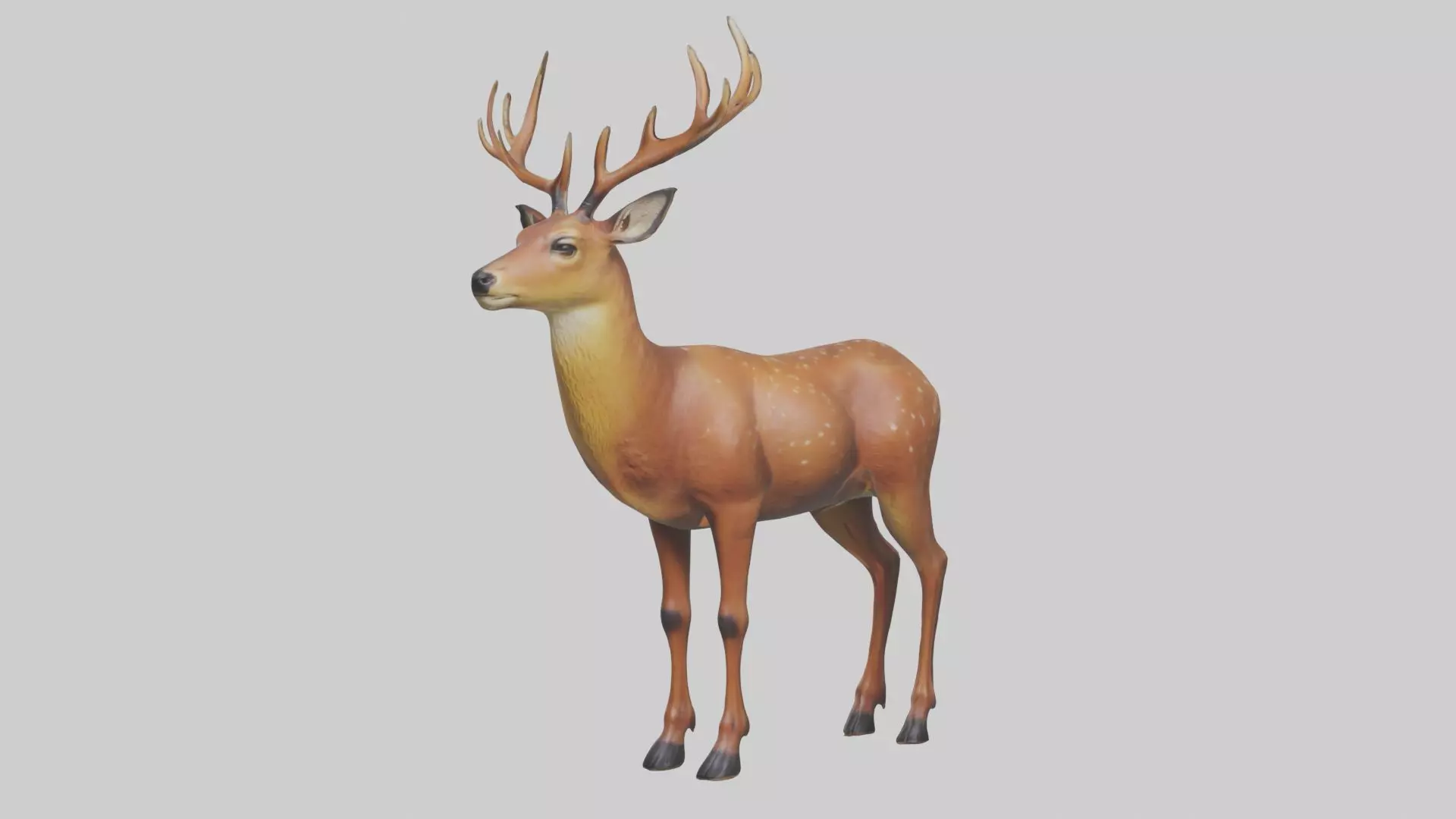 Standing Deer Model Low-poly 3D model_0