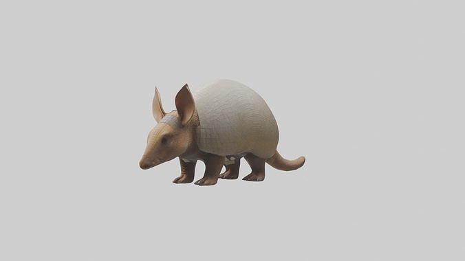 Standing Armadillo Model Low-poly 3D model