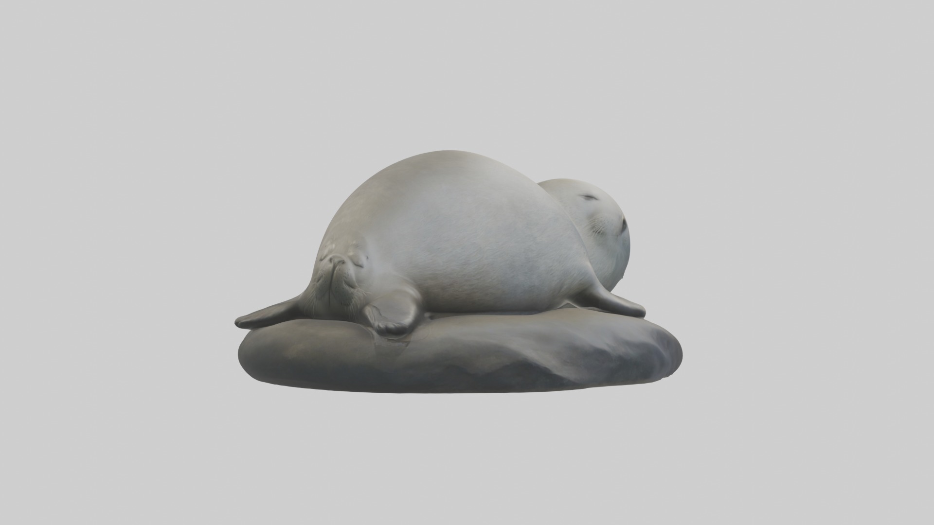 Sleeping Seal Model Low-poly 3D model_3