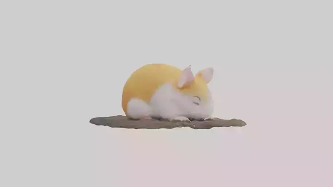 Sleeping Hamster Model Low-poly 3D model