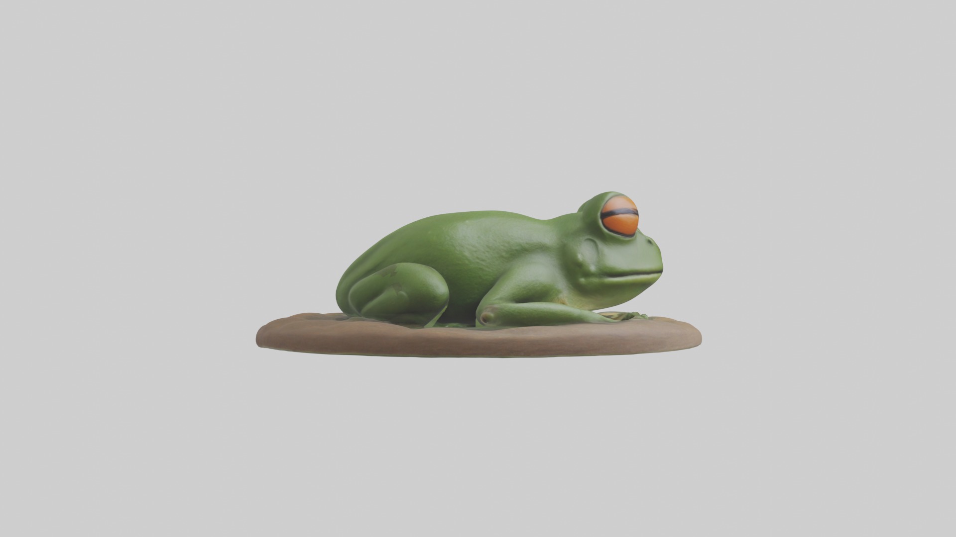 Sleeping Frog Model Low-poly 3D model_1