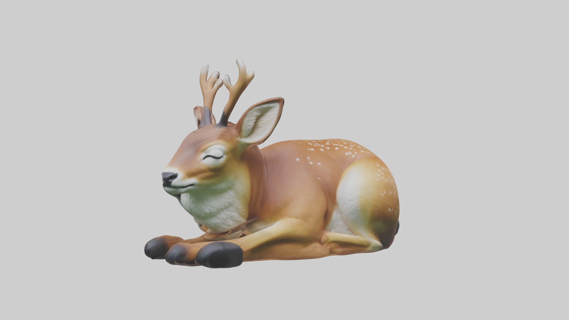 Sleeping Deer Model Low-poly 3D model_4
