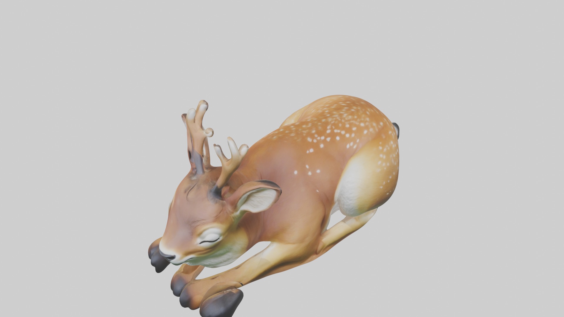Sleeping Deer Model Low-poly 3D model_10