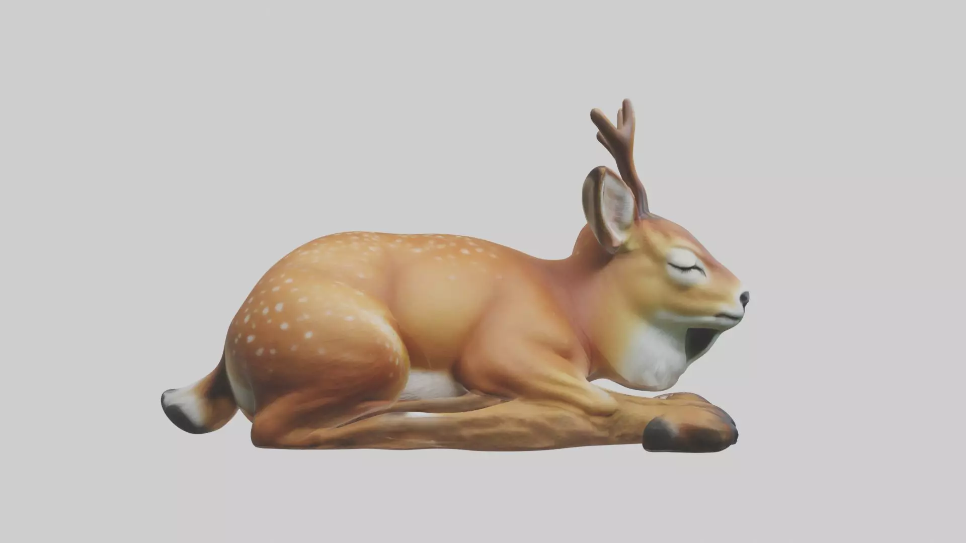 Sleeping Deer Model Low-poly 3D model_0