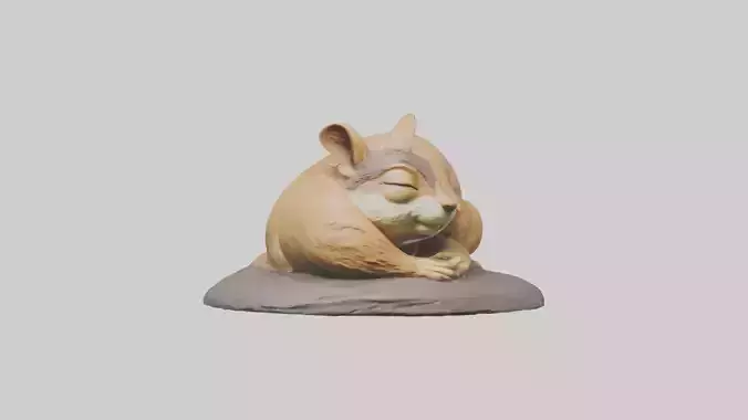 Sleeping Chipmunk Model Low-poly 3D model