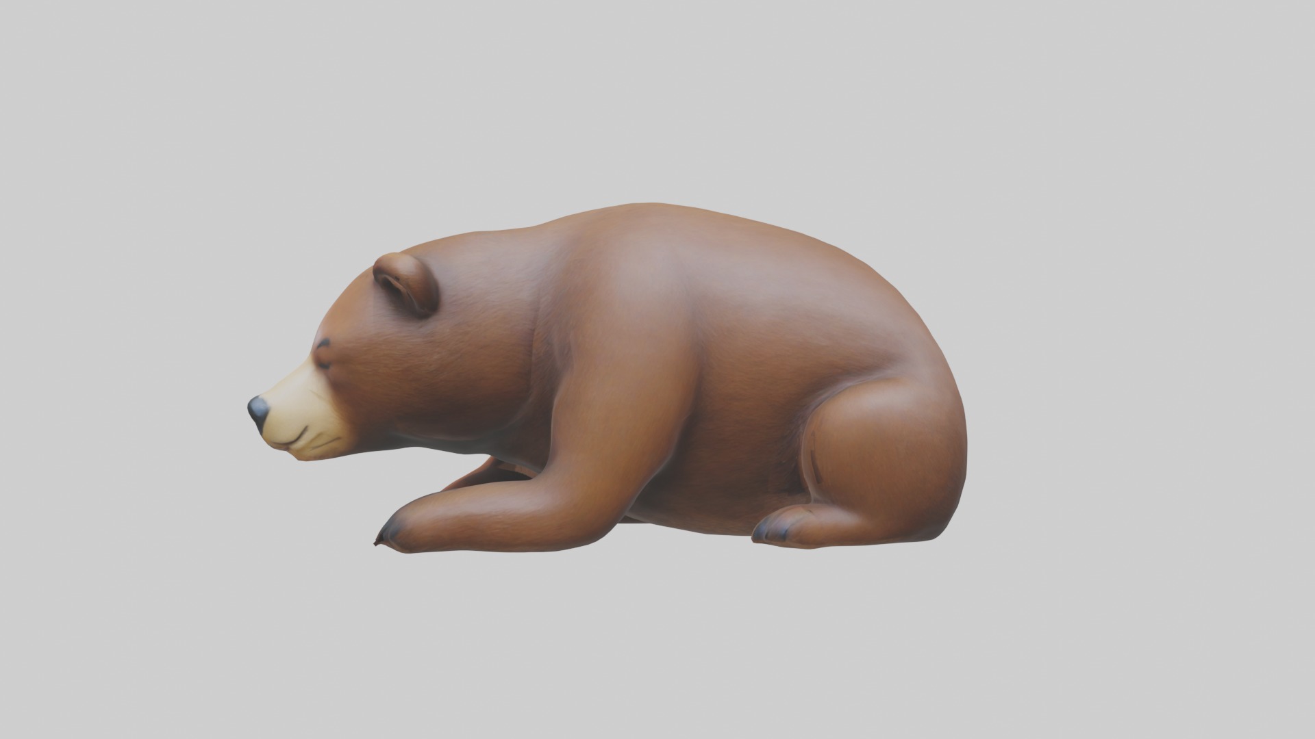 Sleeping Bear Model Low-poly 3D model_3