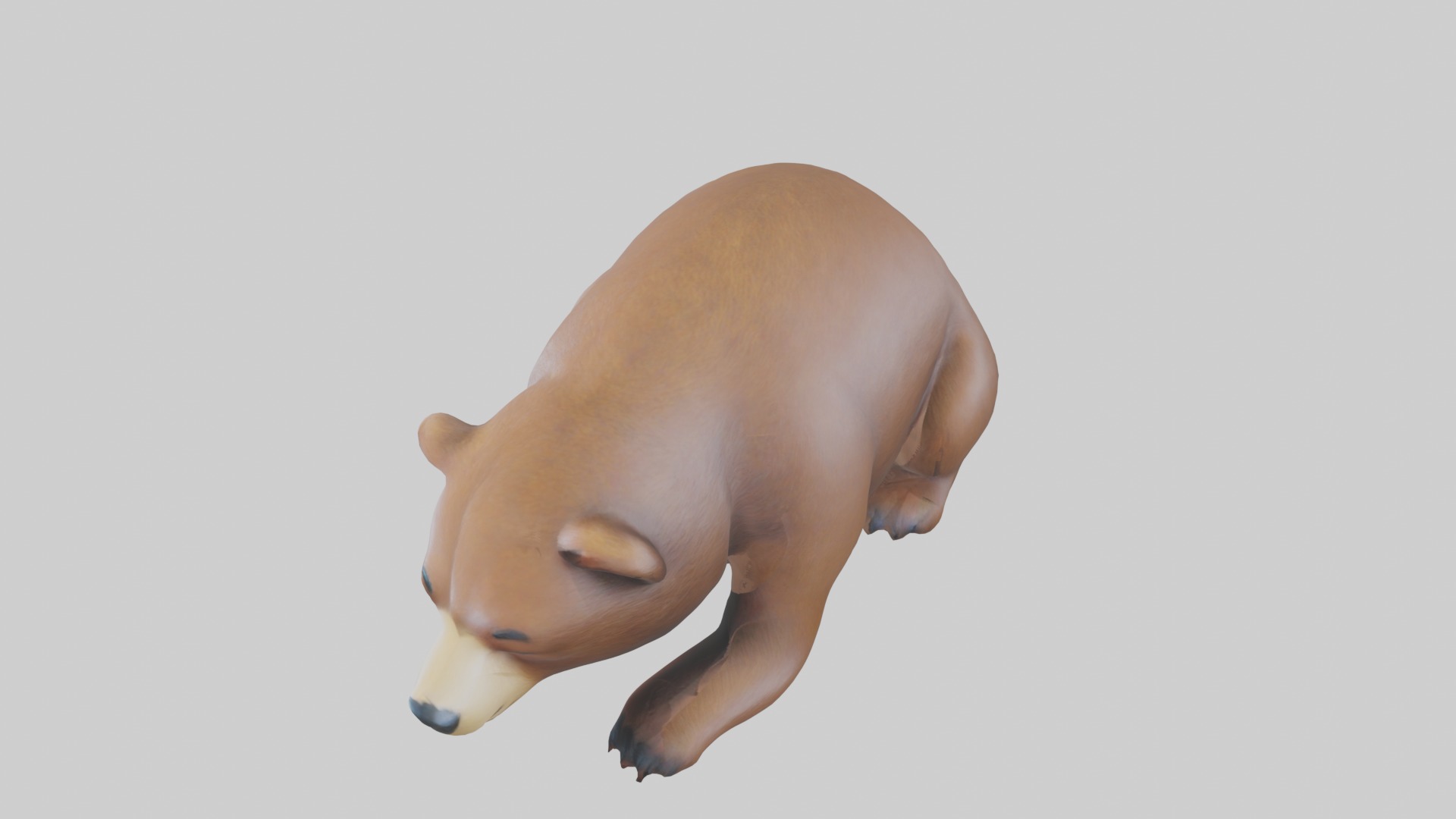 Sleeping Bear Model Low-poly 3D model_11
