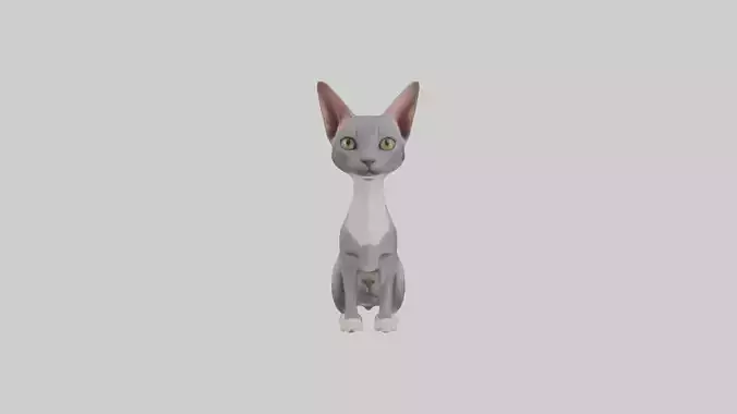 Sitting Oriental Shorthair Cat model