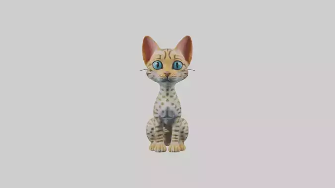 Sitting Ocicat Cat model