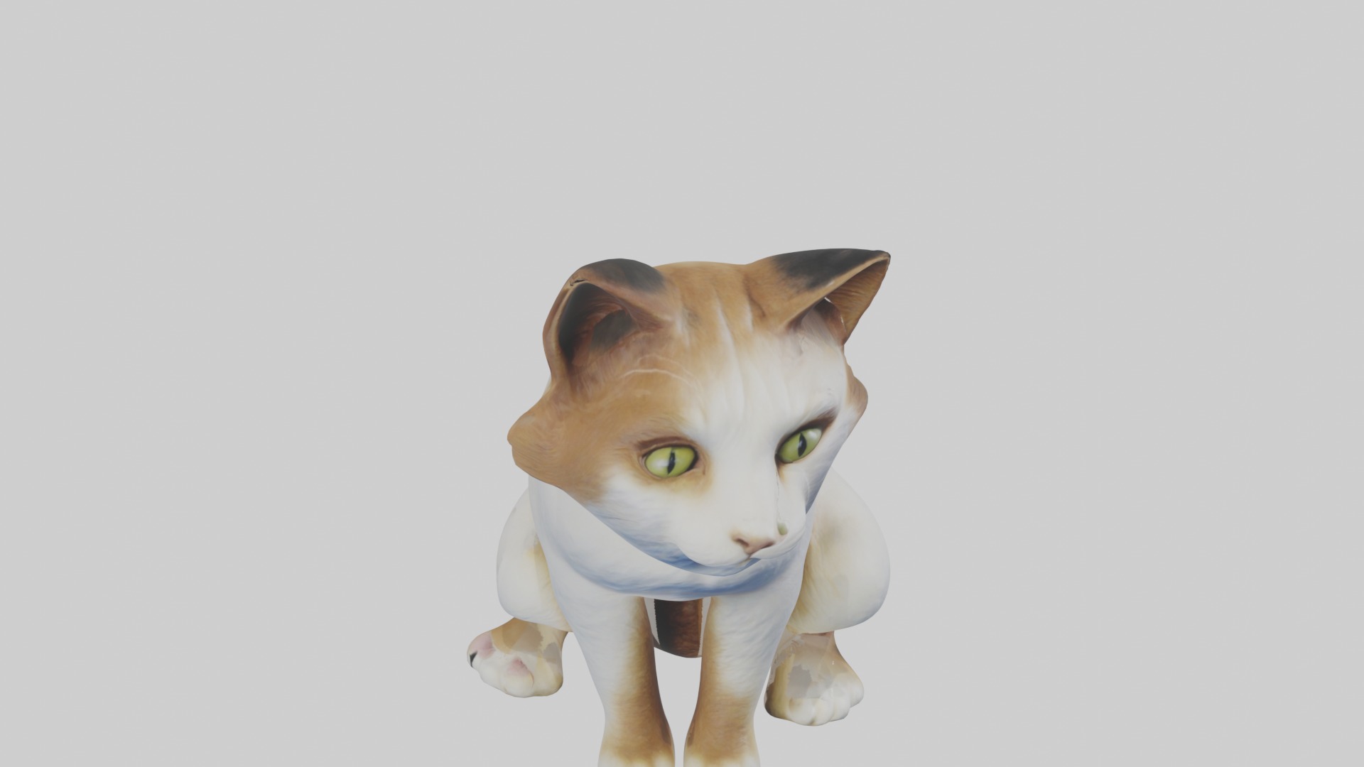 Sitting Manx Cat model Low-poly 3D model_10