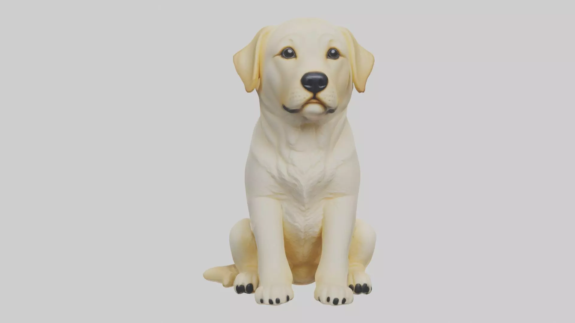 Sitting Labrador Retriever model Low-poly 3D model_0