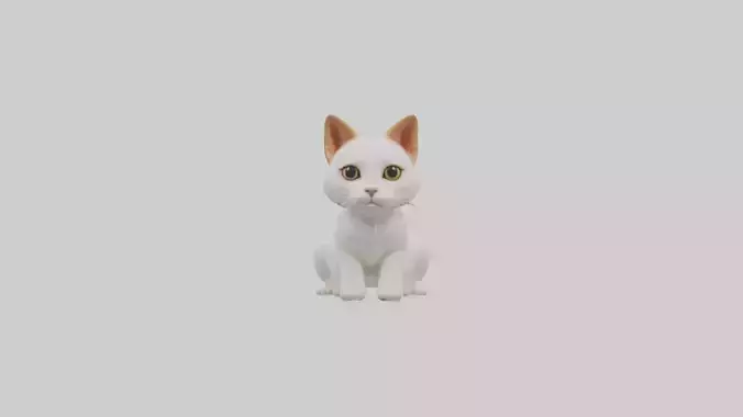 Sitting Japanese Bobtail Cat model